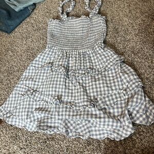Gingham Smocked Tiered Sundress for Girls - Blue & White